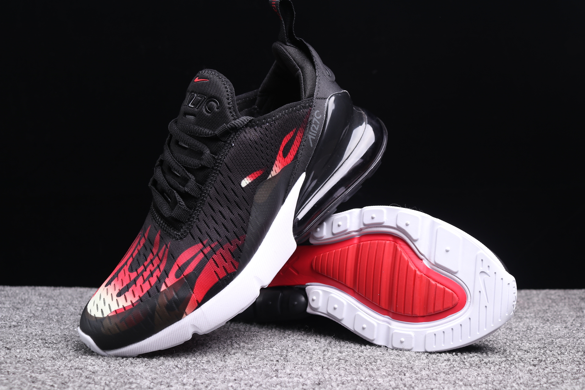 Supreme x Nike Air Max 270 Black Red White Shoes - Click Image to Close